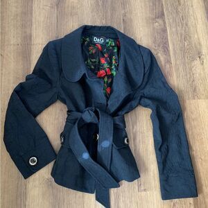 DOLCE & GABBANA LIGHTWEIGHT BLACK CHERRY JACKET WITH VINTAGE BUTTONS